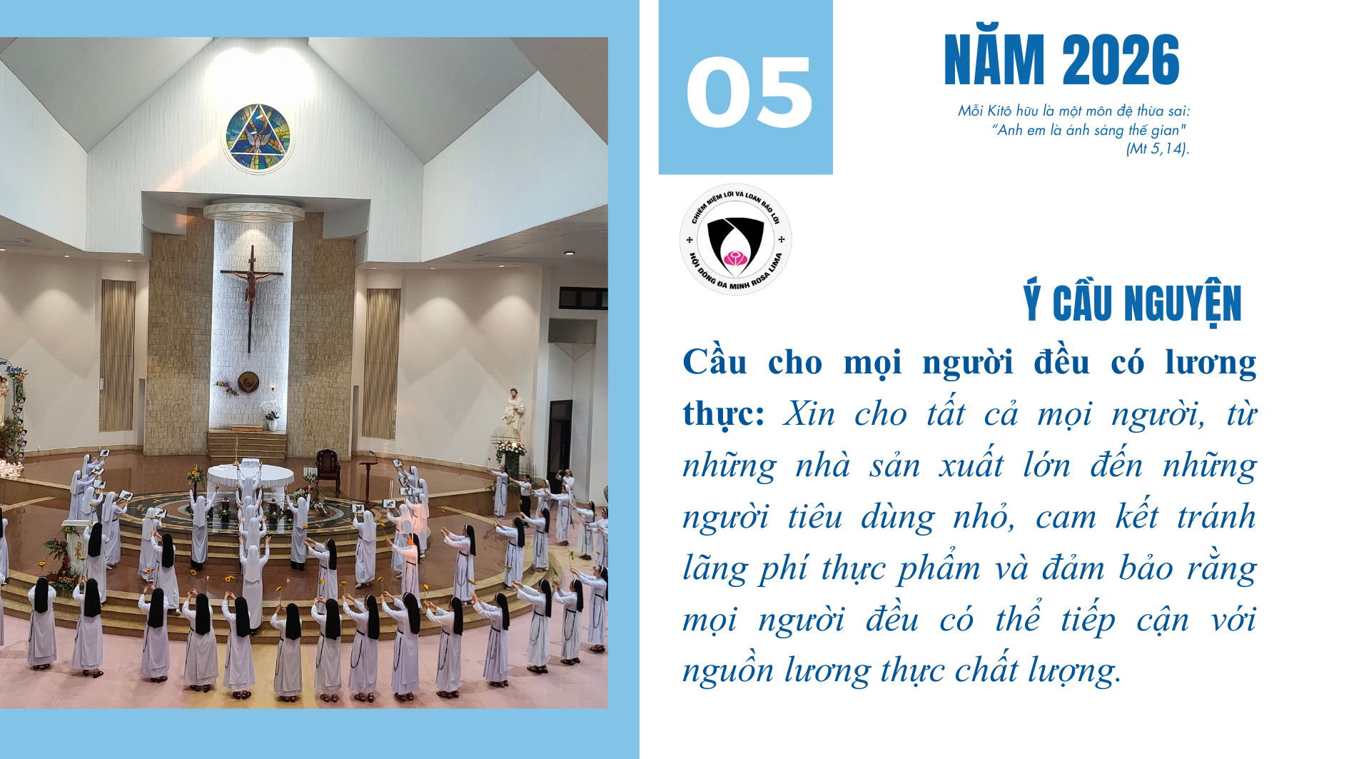 Lịch phụng vụ tháng 5/2026